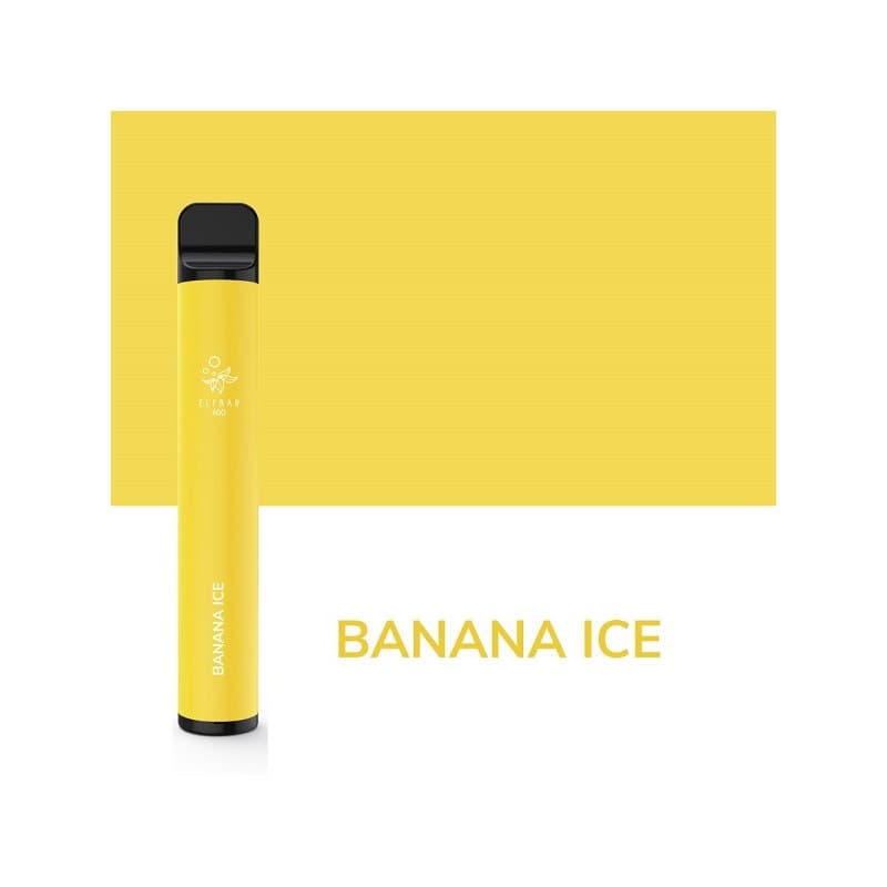 Elf Bar Jednorázová Elektronická Cigareta ElfBar z eshopu ElfBars.cz Chutné příchutě hustý dým nejlepší vape ledový banán Banana Ice