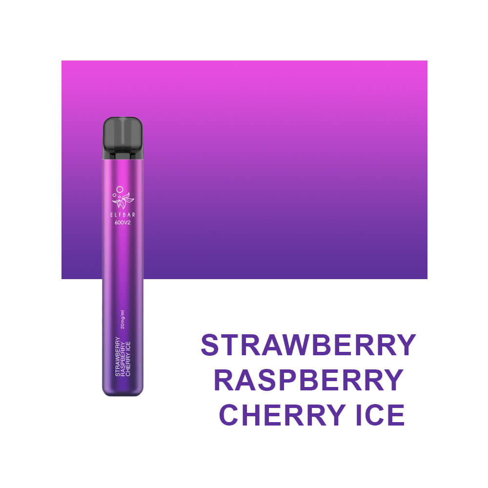 Elf Bars 600 V2 – Strawberry Raspberry Cherry Ice